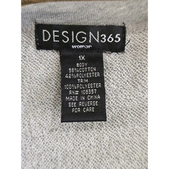 Design 365 Gray Open Front Cardigan Sweater Womens Size 1X Flowy - Picture 7 of 7